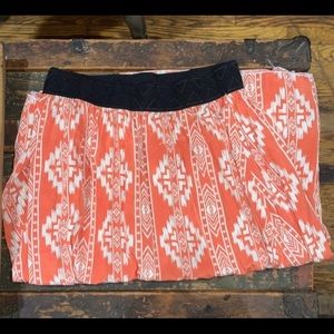 LuLaRoe Jill Aztec print pleated skirt XL 16 18